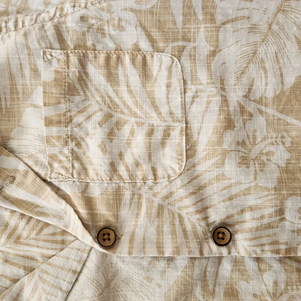 The Children's Place Tan Tropical Hawaiian Print Button-Down Shirt - Size 4T